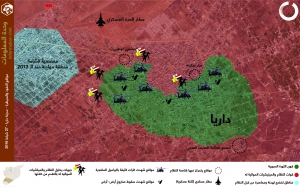 مواقع النفوذ والسيطرة - مدينة داريا - 27 شباط 2016