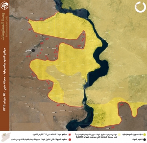مواقع النفوذ والسيطرة - معركة منبج - 06 حزيران 2016
