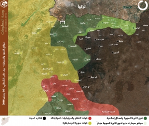مواقع النفوذ والسيطرة - ريف حلب الشمالي - 08 نيسان 2016